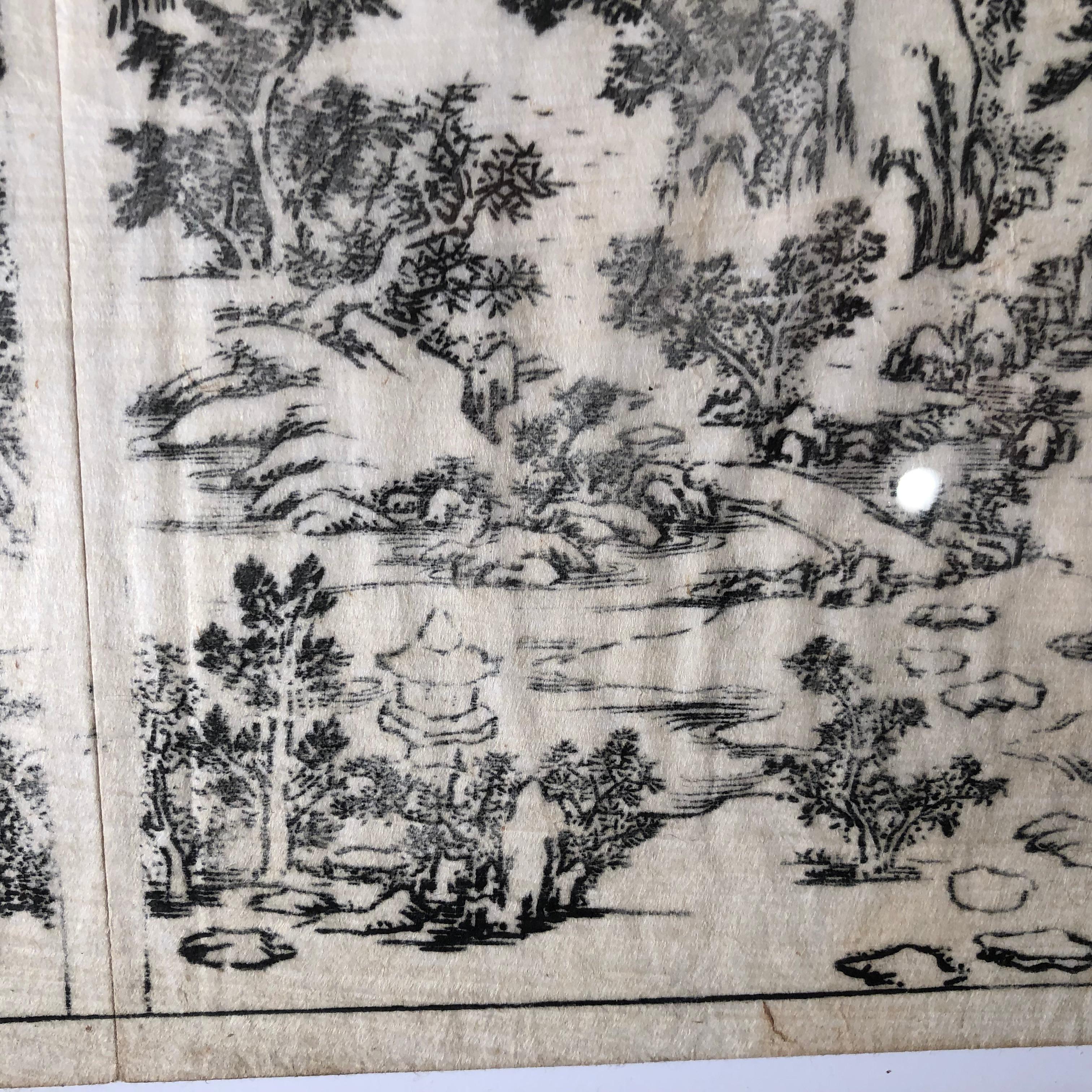 Japanese Four Old Kyoto Garden Woodblock Prints 18th-19th Century, Frameable 6