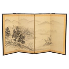 Japanese Four-Panel Byobu Screen
