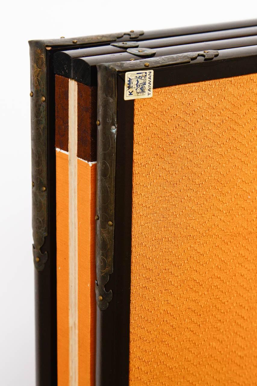 Japanese Style Four Panel Folding Screen with Ducks at 1stDibs