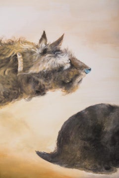 Japanese Four Panel Screen: Scotties Under Roses