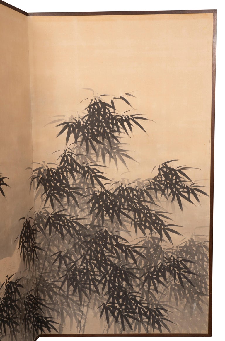 Japanese Four Panel Paper Screen For Sale 5