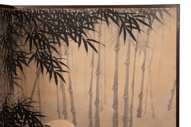 Japanese Four Panel Paper Screen For Sale 15