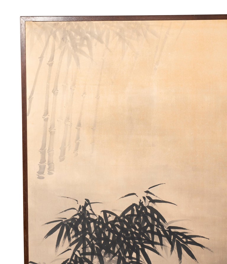 Japanese Four Panel Paper Screen For Sale 1