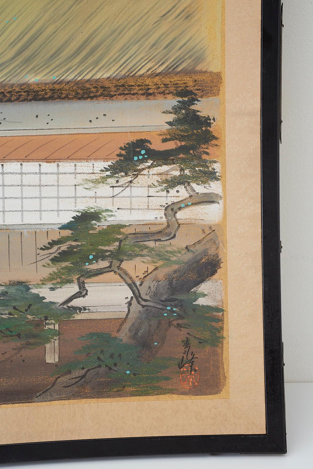 Japanese Four-Panel Screen 53 Stations of Tokaido 4