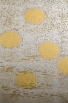 Japanese Four Panel Screen Abstract Lines and Orbs