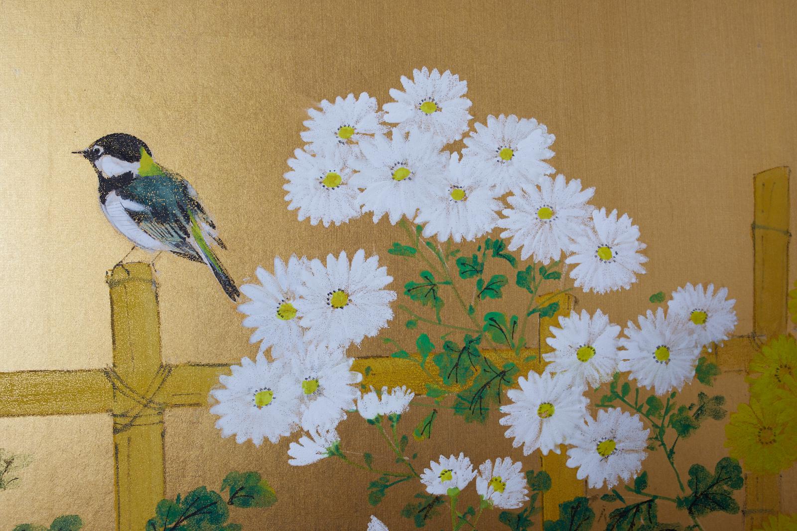 Japanese Four-Panel Screen Autumn Maple and Chrysanthemum 3