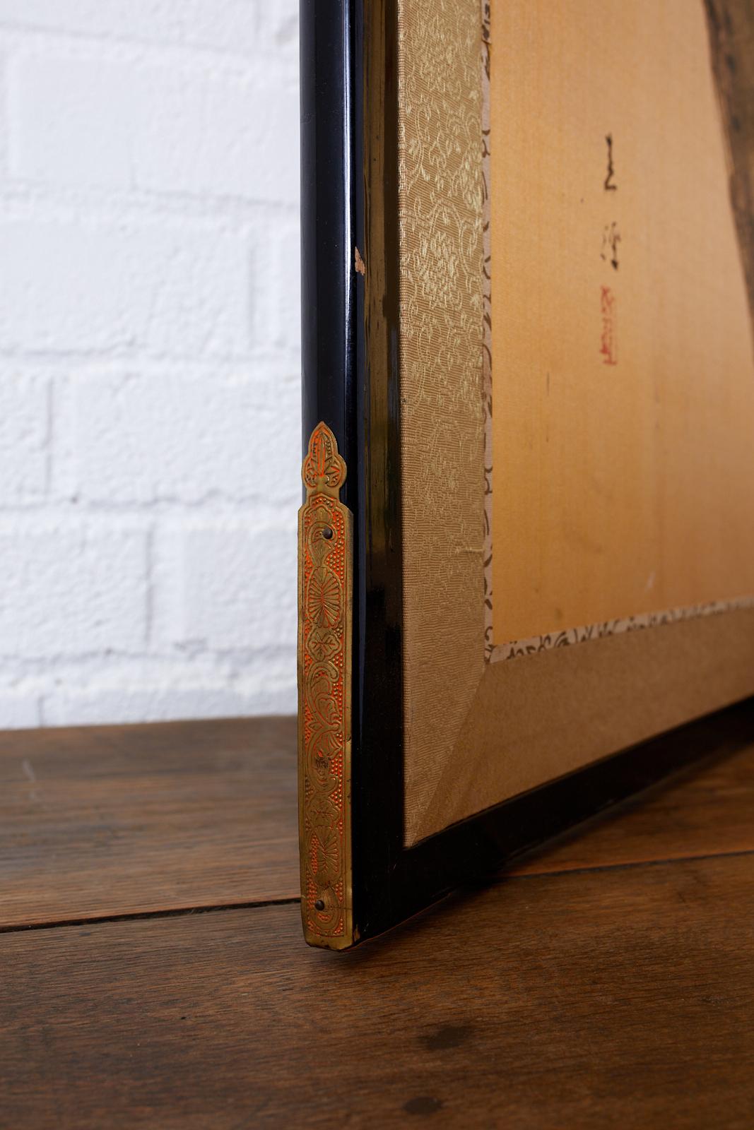 Japanese Four-Panel Screen Autumn Maple and Chrysanthemum 9