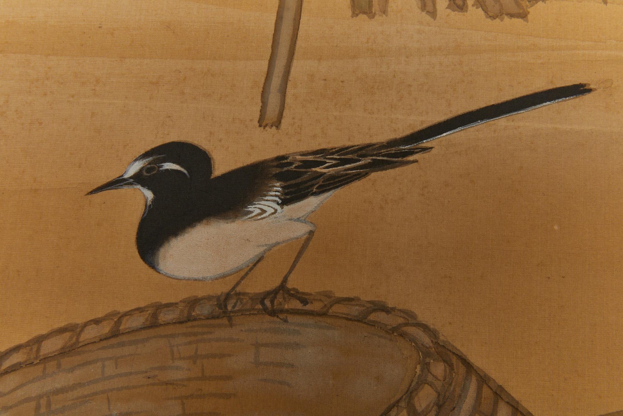 Japanischer Vier-Panel-Bildschirm: Fischerboot im Schilf (20. Jahrhundert) im Angebot