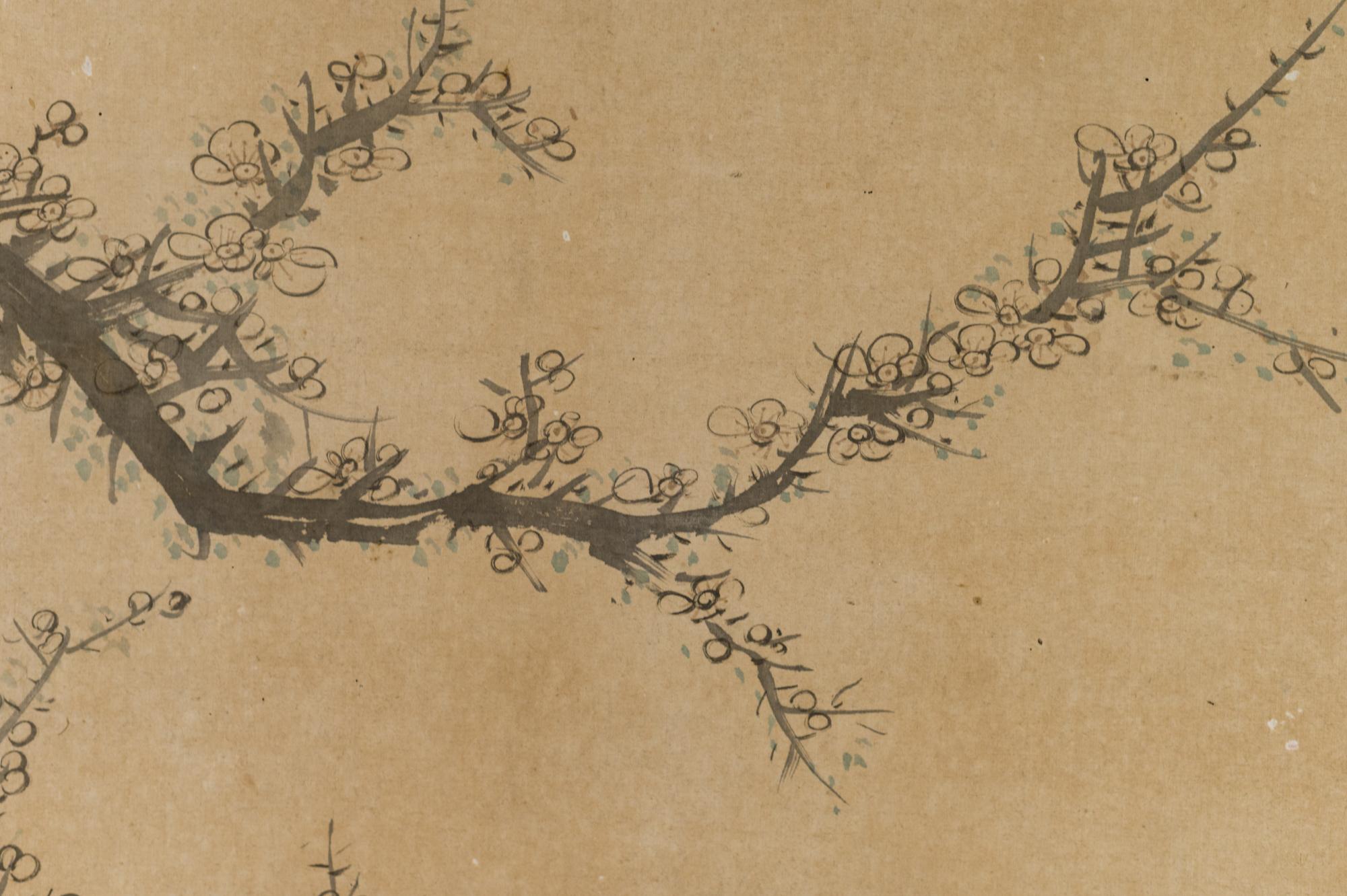 Japanese Four-Panel Screen Four Fusuma 'Sliding Doors' with Venerable Plum 6