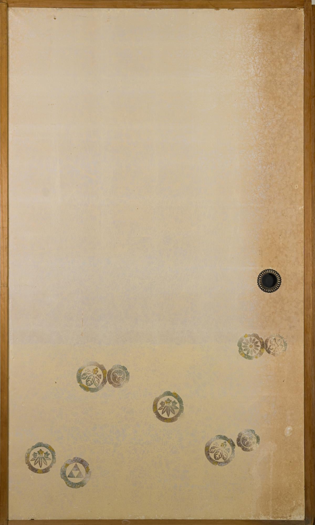 Japanese Four-Panel Screen Four Fusuma 'Sliding Doors' with Venerable Plum For Sale 10