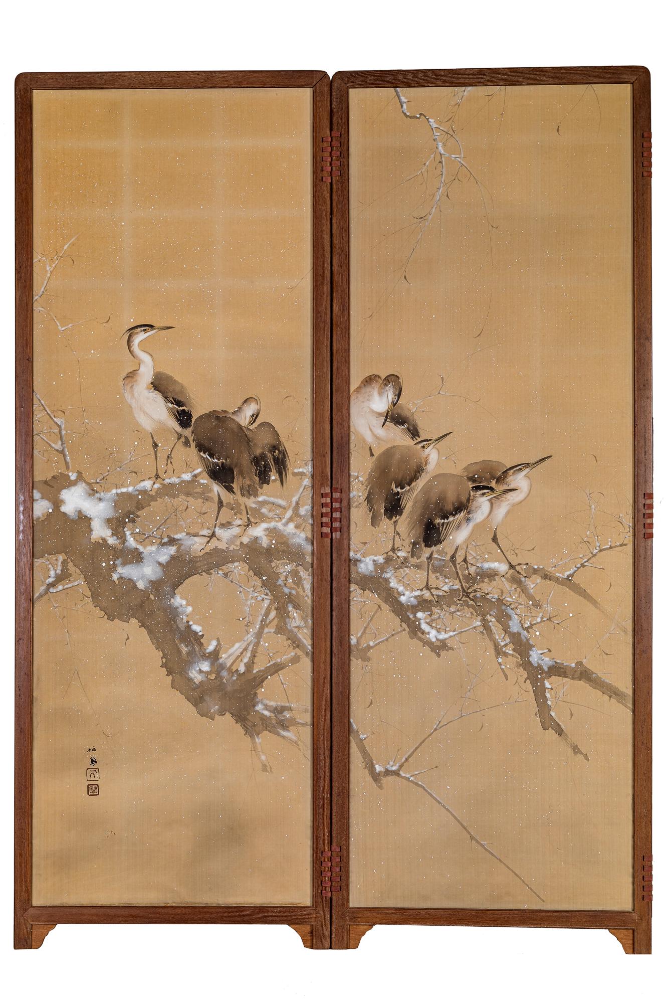 japanese silk screen paintings