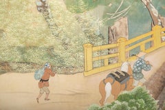 Japanese Four Panel Screen: Mountain and Water Landscape