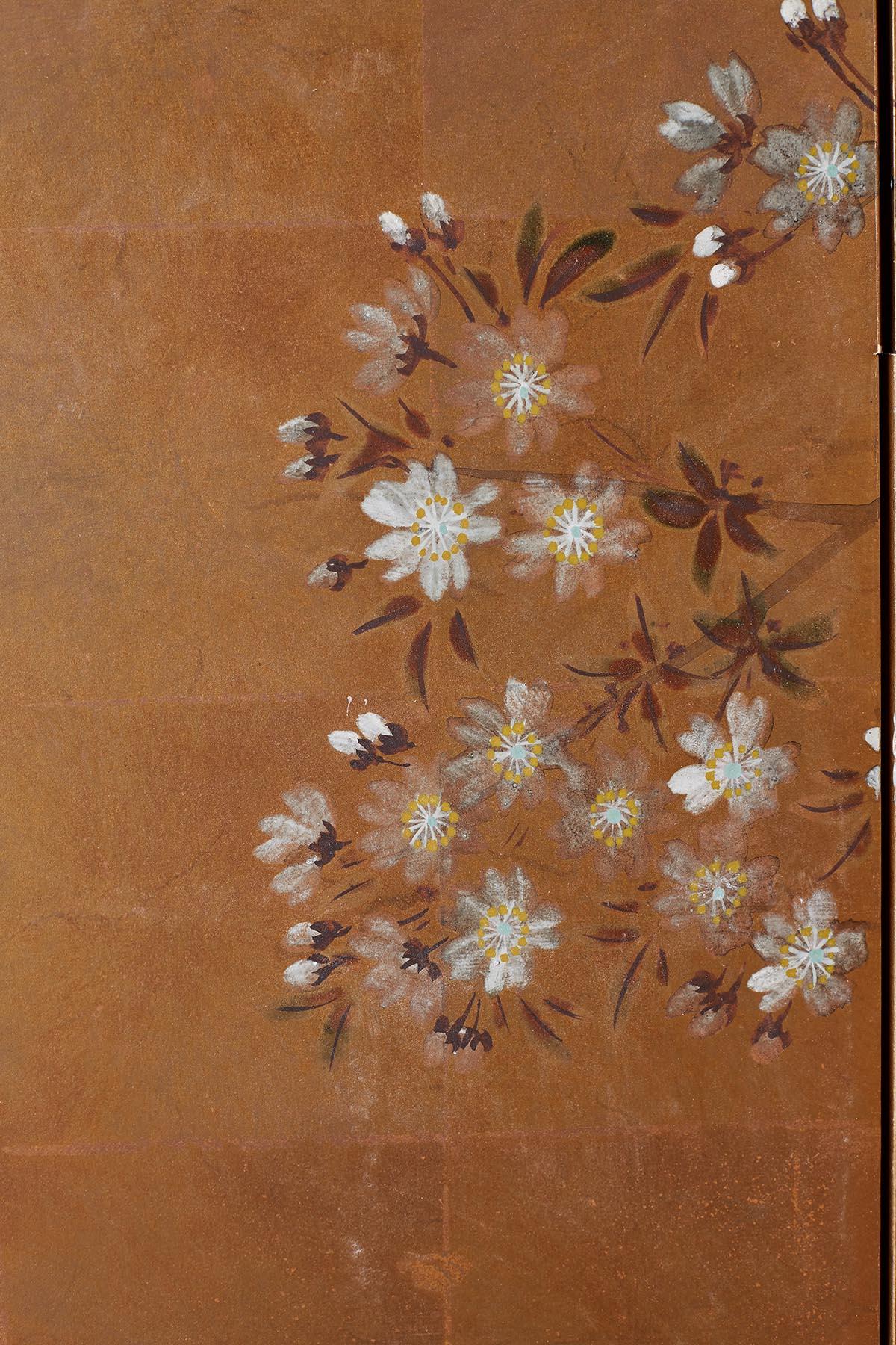 Japanese Four-Panel Screen of Birds in Prunus 2