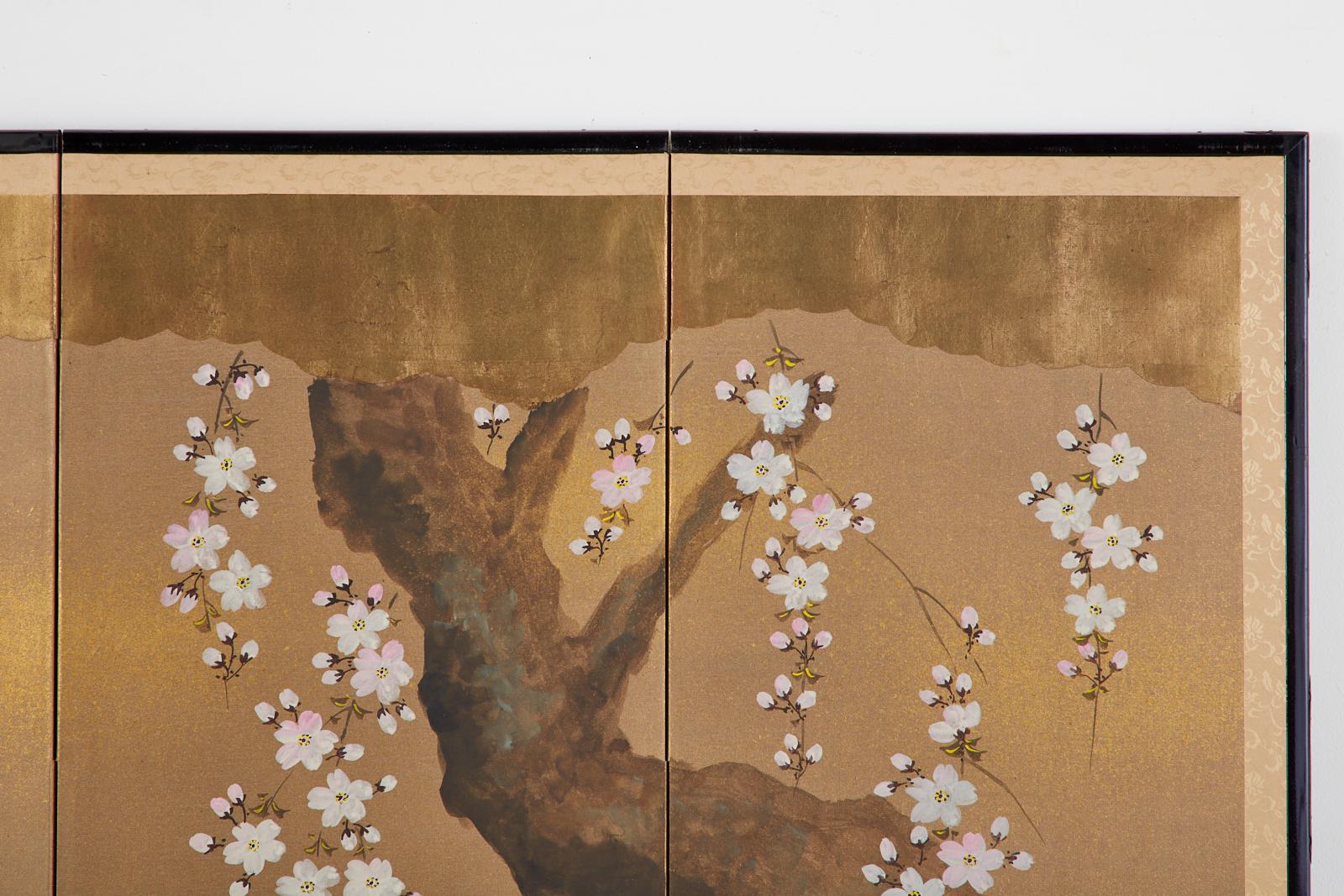 Japanese Four Panel Screen Spring Cherry Blossoms 2