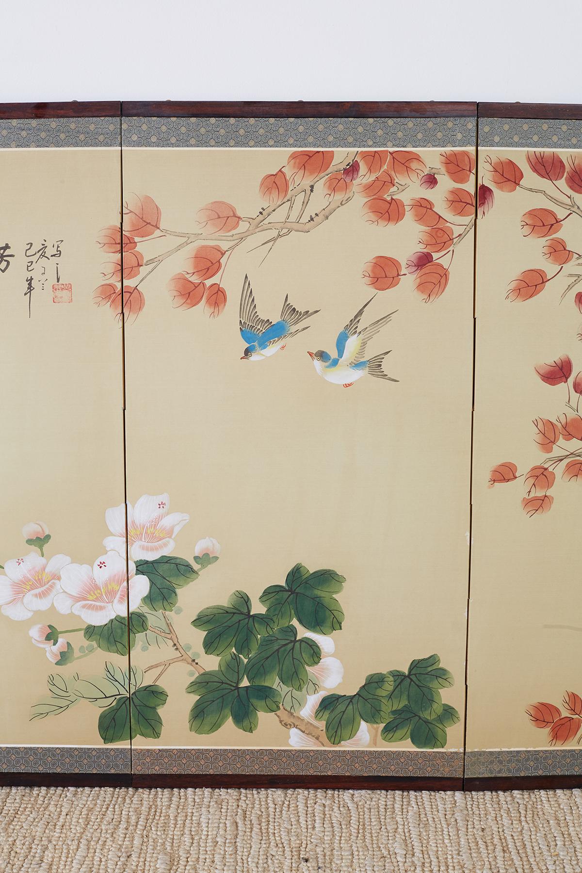 Japanese Four-Panel Spring Byobu Folding Screen In Good Condition In Rio Vista, CA