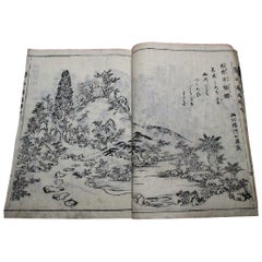 Antique Japanese Garden Designs and Landscaping Woodblock Books Complete 158 Prints