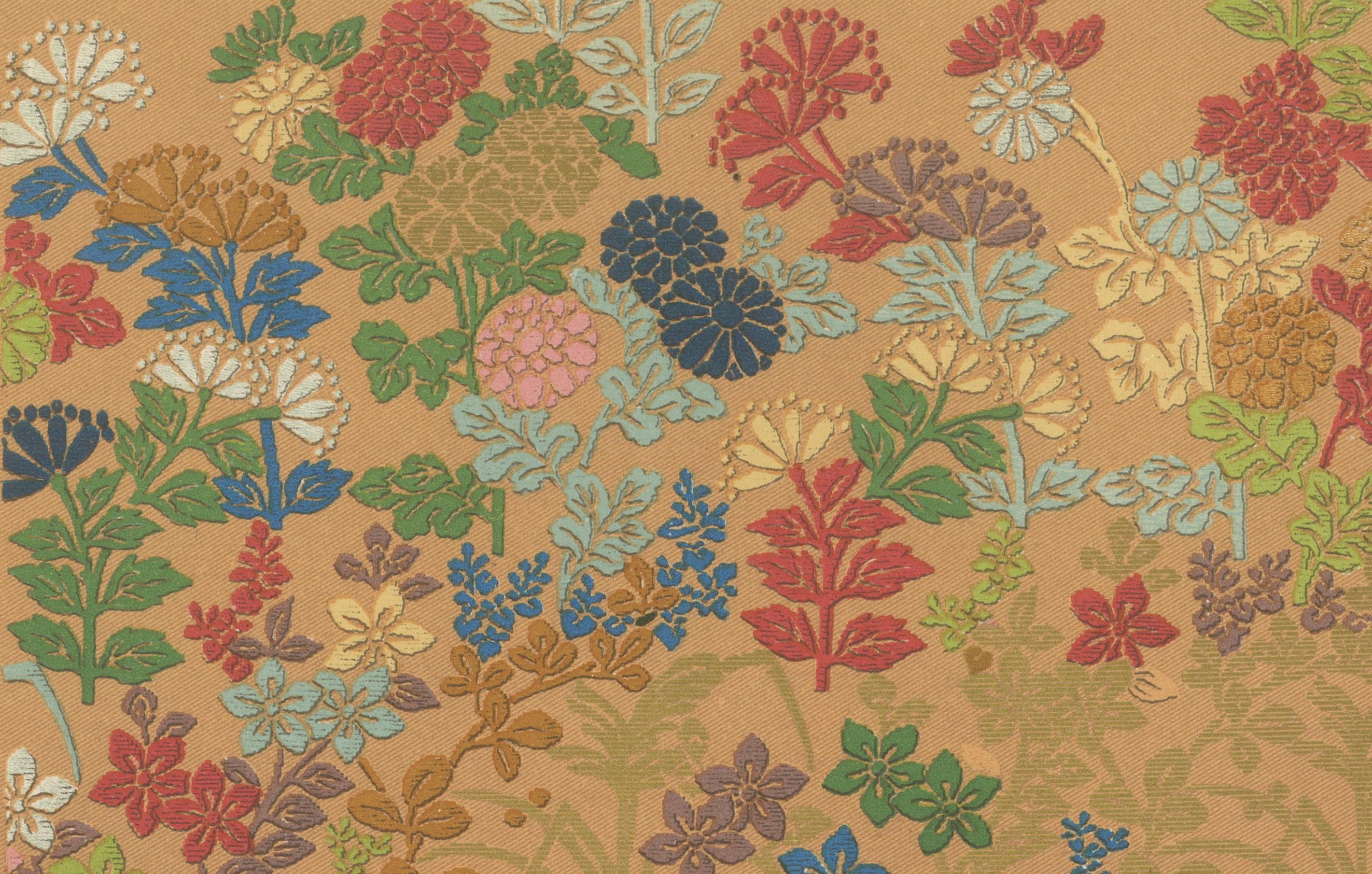 Title: Japanese Garden Flowers in Bloom: Antique Lithograph, 1880s

This exquisite lithograph from the 1880s captures the natural beauty and refined elegance of traditional Japanese garden florals, offering a vibrant visual tapestry that showcases