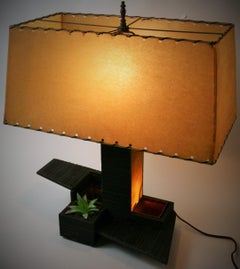 Retro Japanese Garden Planter Lamp, circa 1950