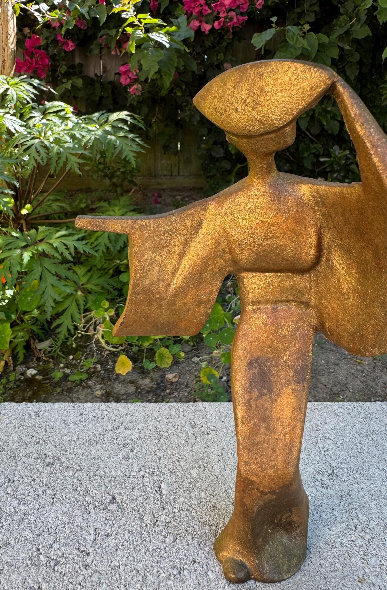 Bailarinas japonesas Geisha Awa Odori Esculturas de pan de oro y hierro, Japón, c.1960 en venta 4
