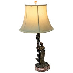 Japanese Geisha Kimono Dressed Bronze Table Lamp