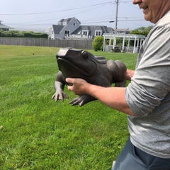 Japanese Giant Antique Bronze Garden Frog with Superb Details