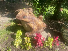 Vintage Japanese Giant Old Garden Frog and Family