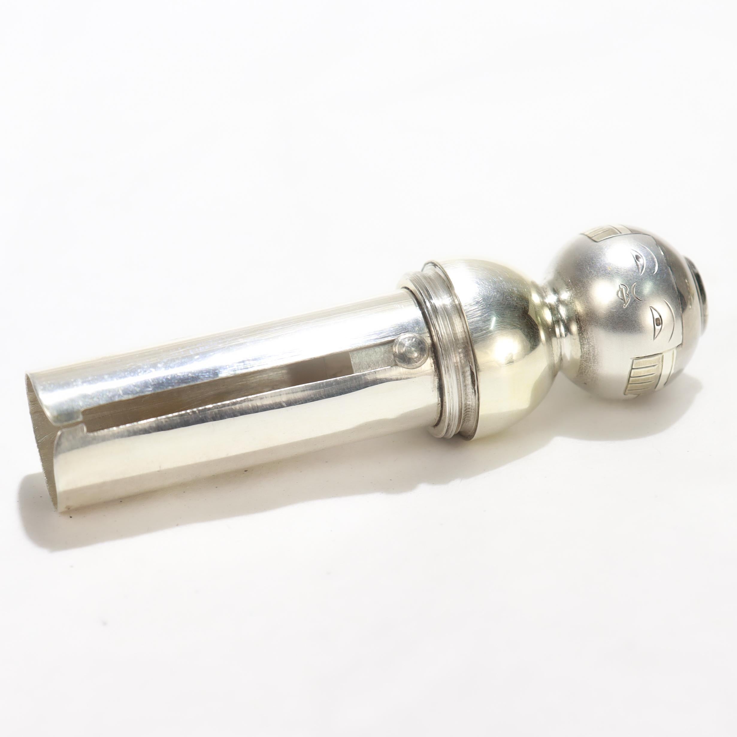 Set de porte-rouge à lèvres et de flacon de parfum japonais en argent 950 doré en vente 13