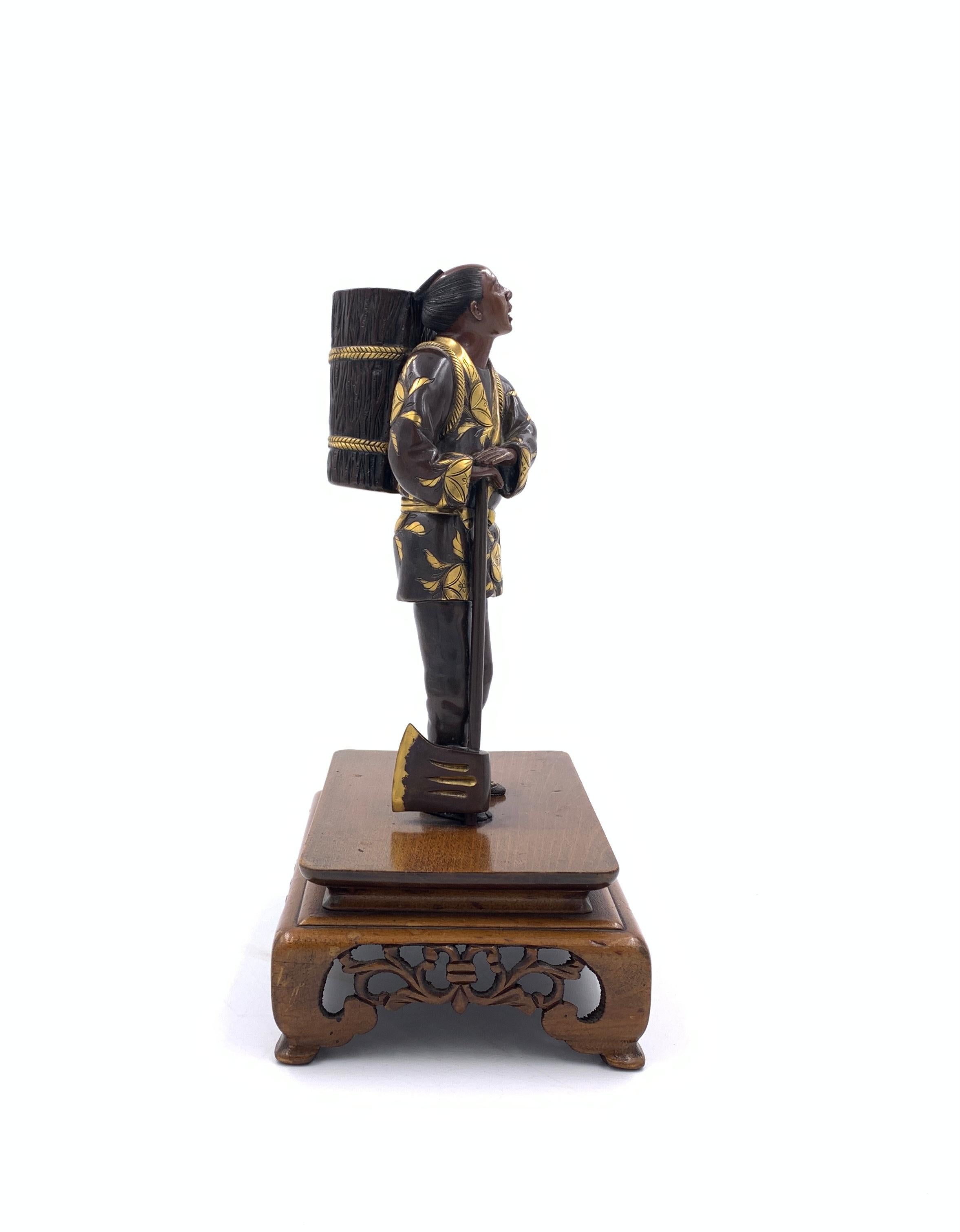 19th Century Japanese Gilt Bronze Figure, Meiji Period