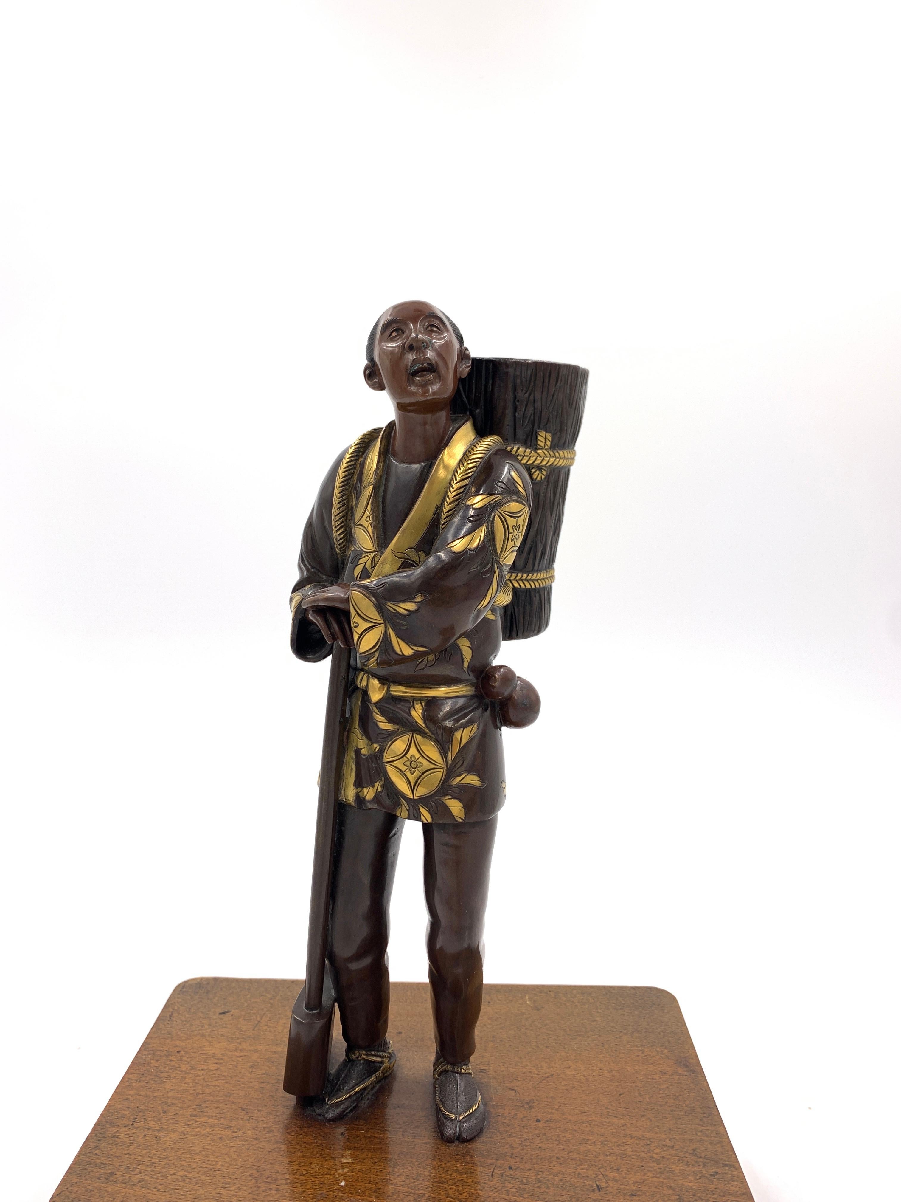 Japanese Gilt Bronze Figure, Meiji Period 1