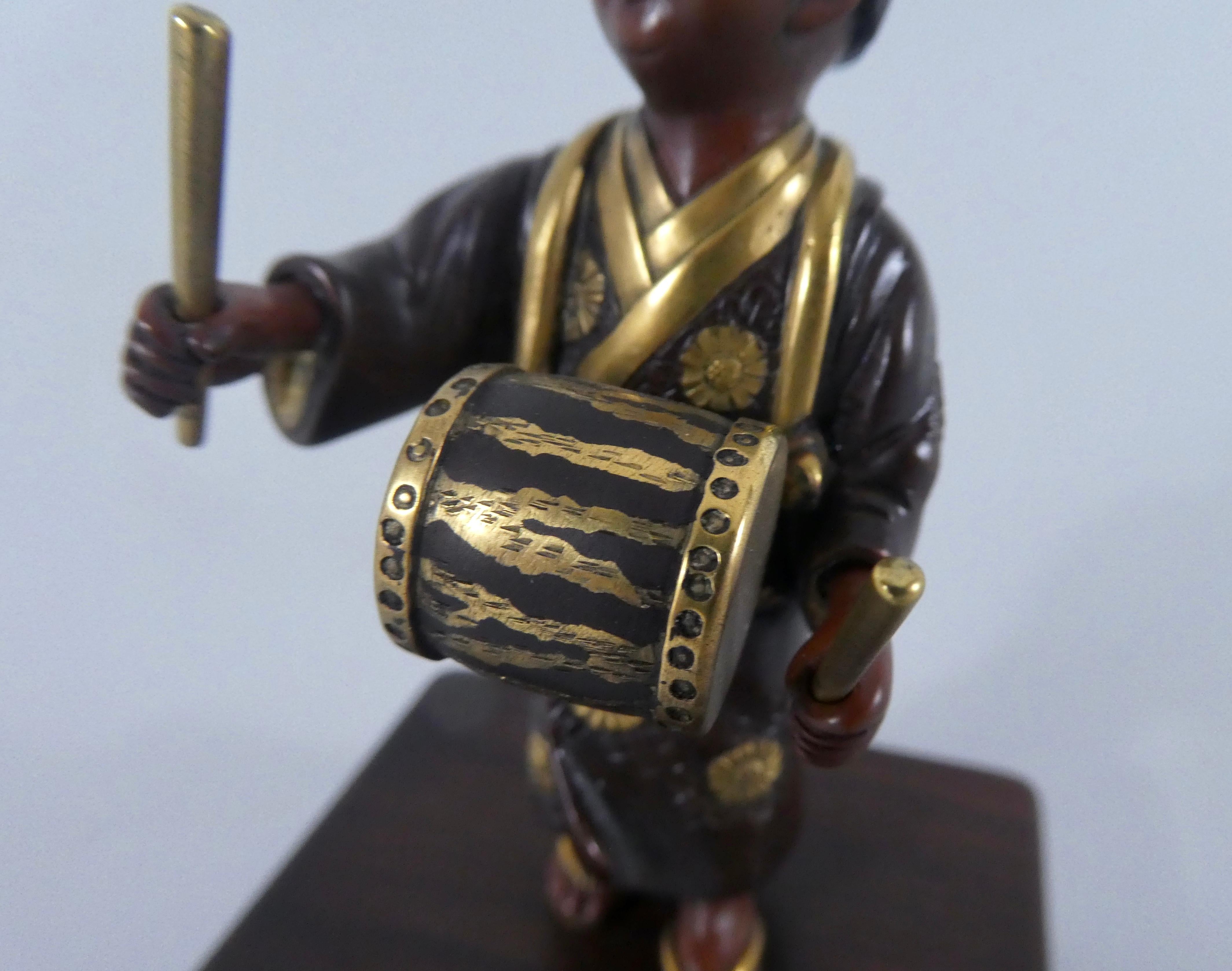 Japanese Gilt Bronze Okimono of a Boy, Meiji Period 6