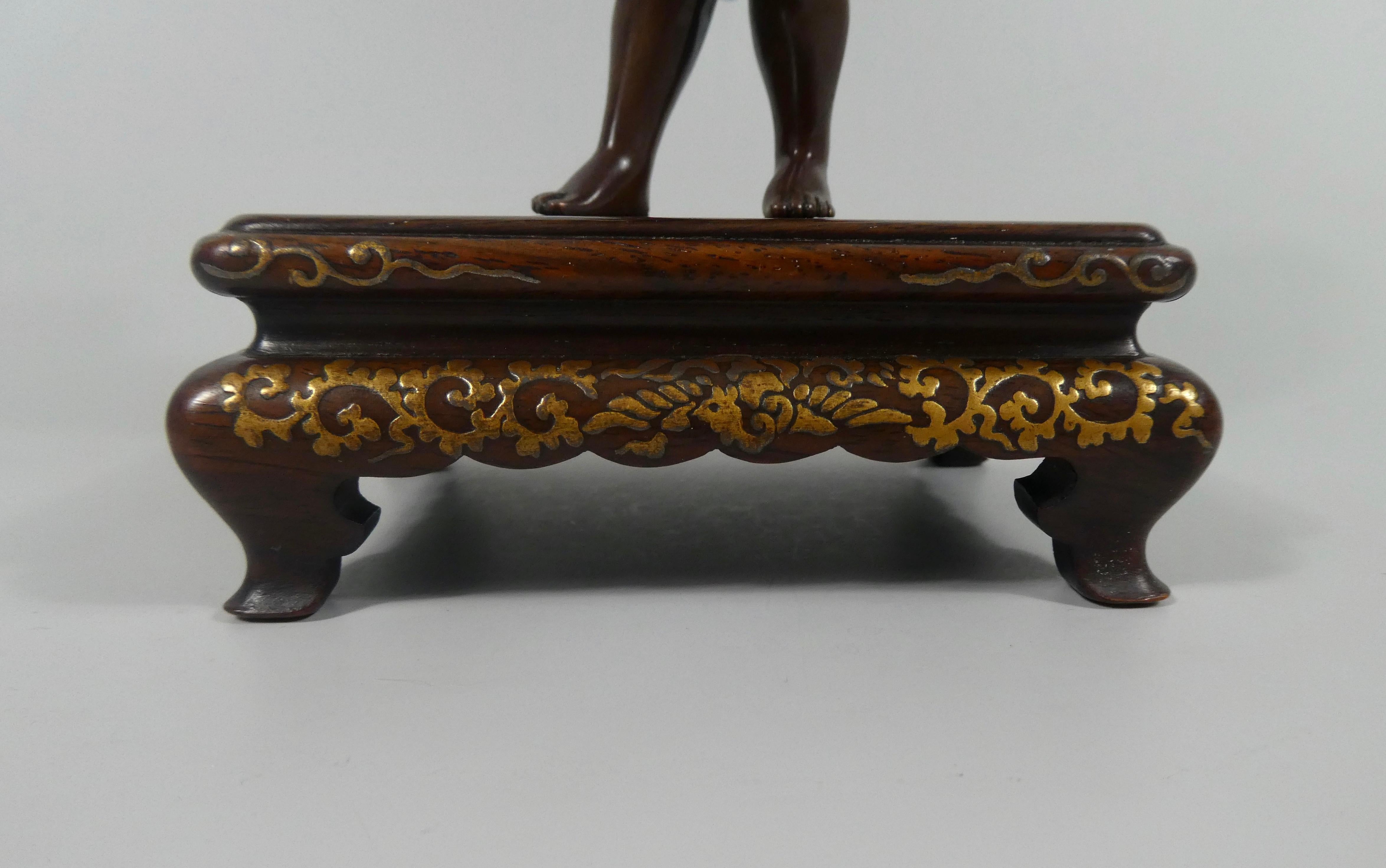 Japanese Gilt Bronze Okimono of a Boy, Miyao Eisuke, Meiji Period 4