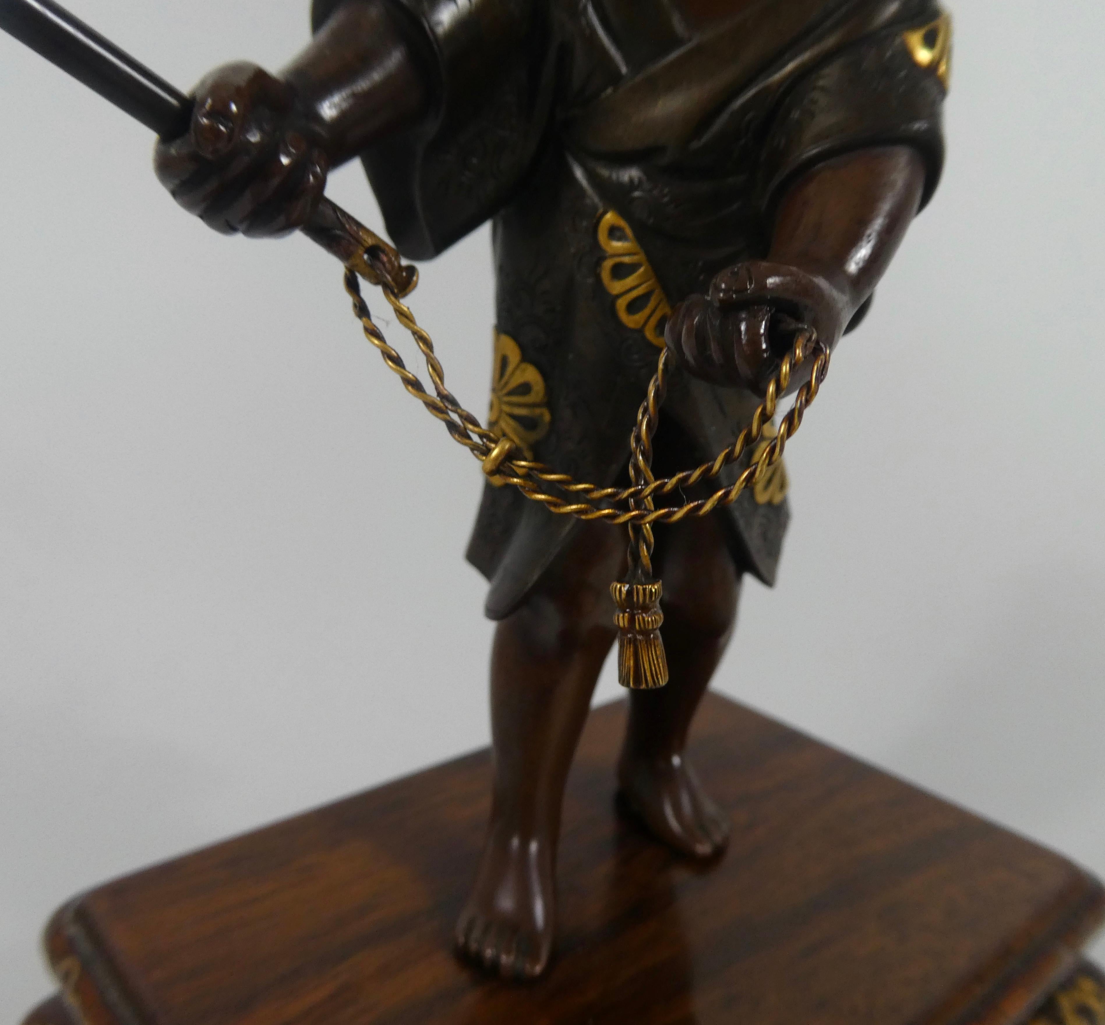 Japanese Gilt Bronze Okimono of a Boy, Miyao Eisuke, Meiji Period 6