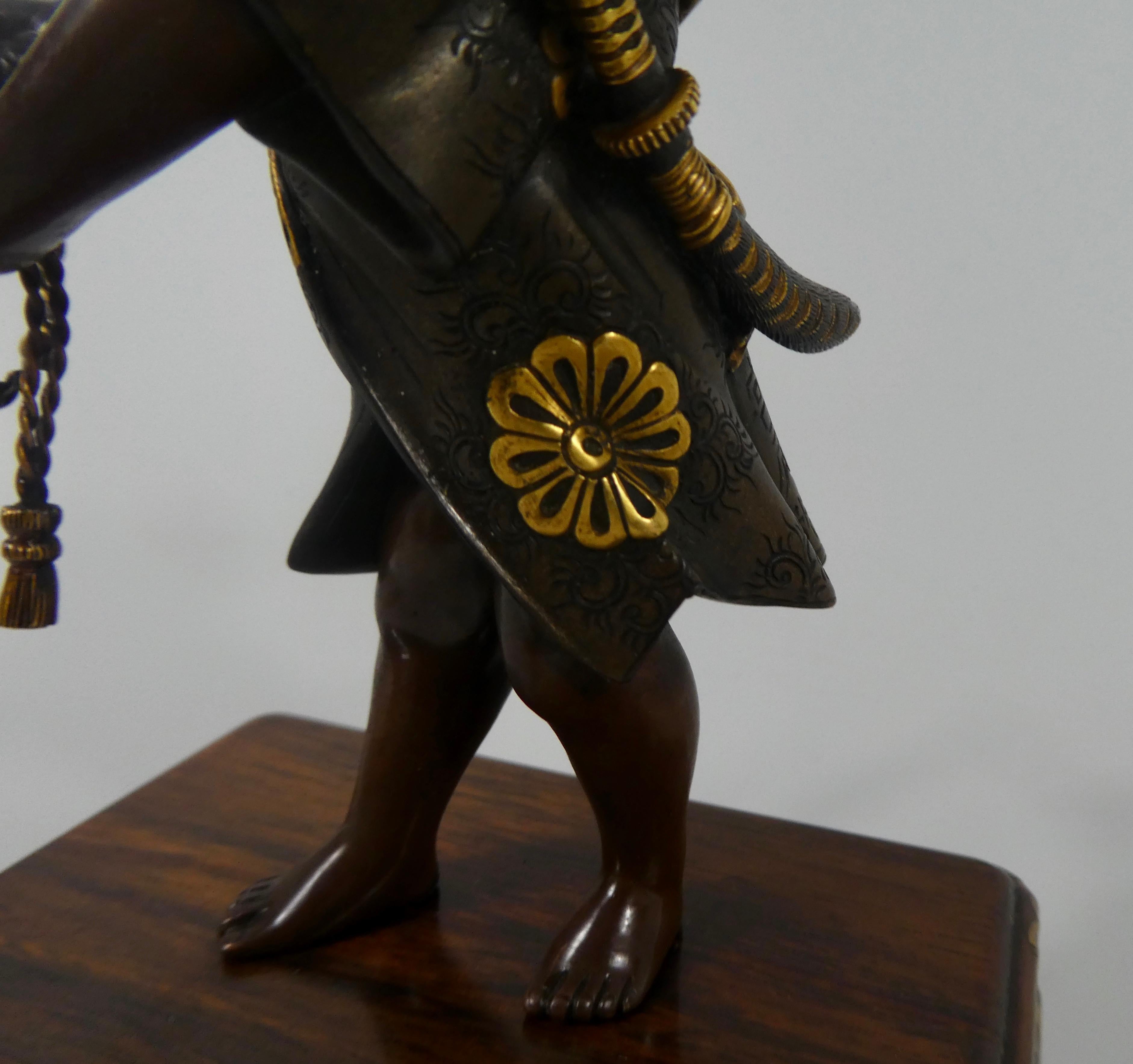 Japanese Gilt Bronze Okimono of a Boy, Miyao Eisuke, Meiji Period 3