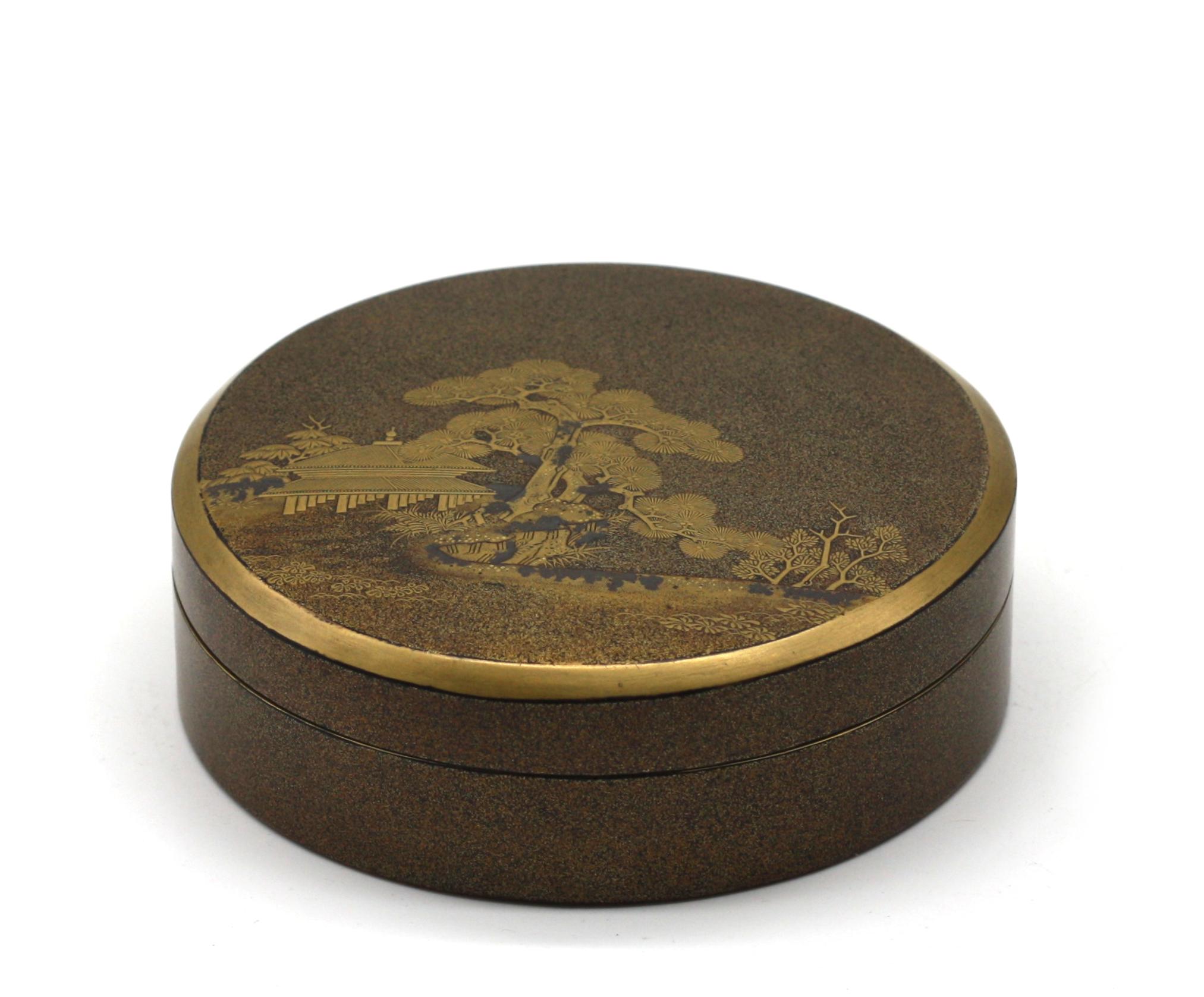 Giltwood Japanese Gilt Lacquer Covered Sweet Meat Box For Sale