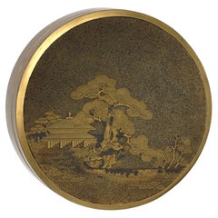 Japanisches vergoldetes Lackiertes Sweet Meat Box mit Deckel