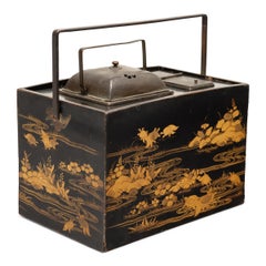 Japanese Gilt Lacquer Tabako-Bon with River Turtles, Edo Period