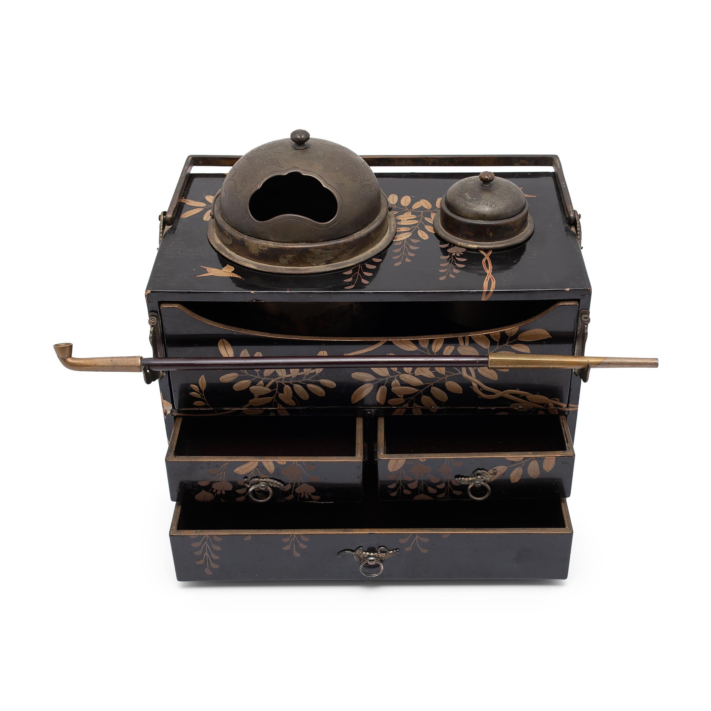 Japanese Gilt Takamaki-E Tabako-Bon, C. 1850 In Good Condition For Sale In Chicago, IL