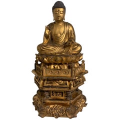 Japanese Giltwood Medicine Buddha, Yakushi Nyorai, Edo Period, Late 18th Century