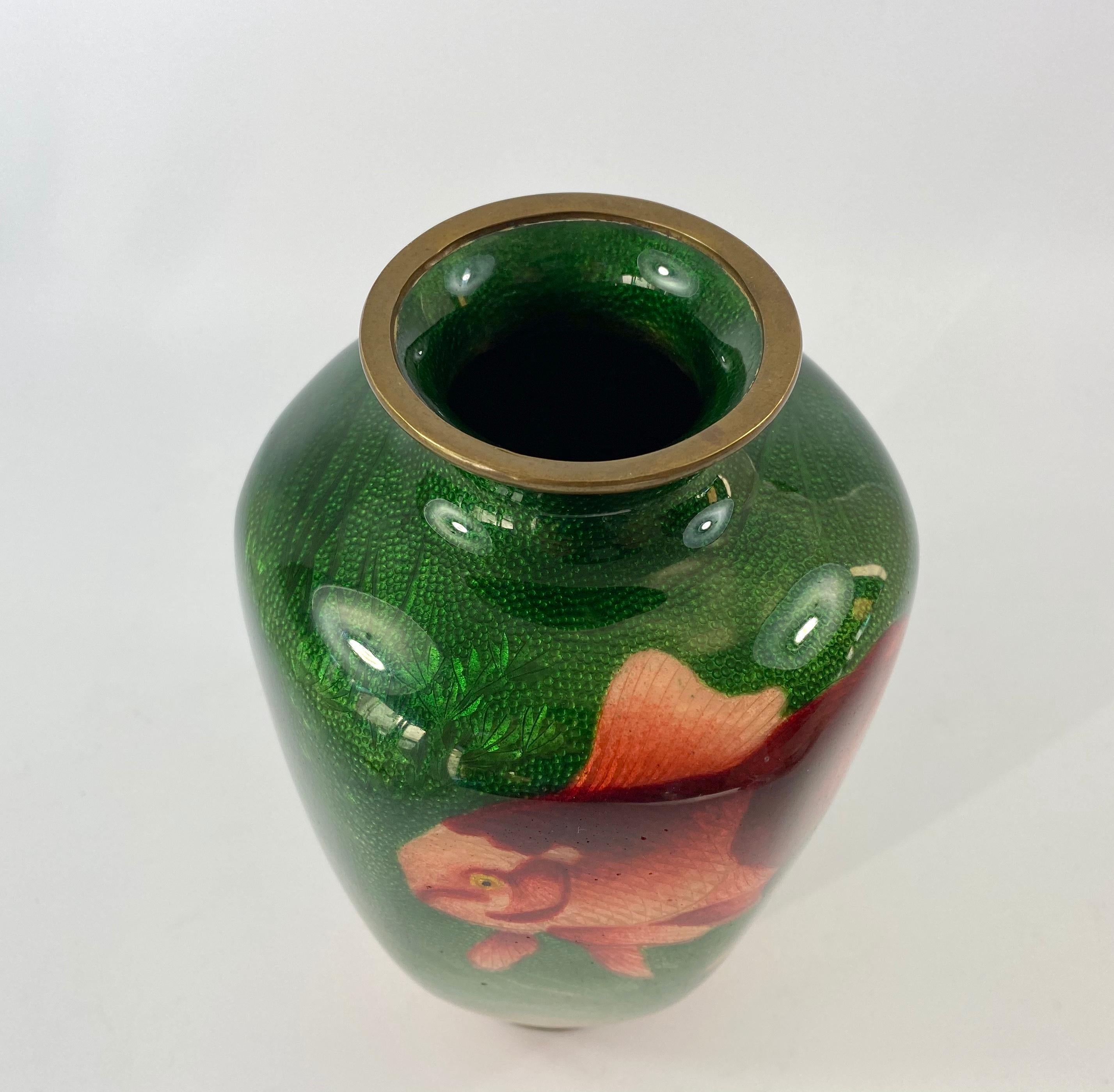 Japanese Ginbari Cloisonne Vase, Ota Toshiro, Meiji Period 4