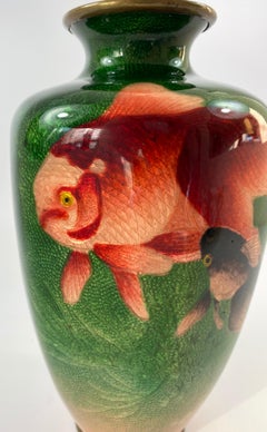 Japanese Ginbari Cloisonne Vase, Ota Toshiro, Meiji Period