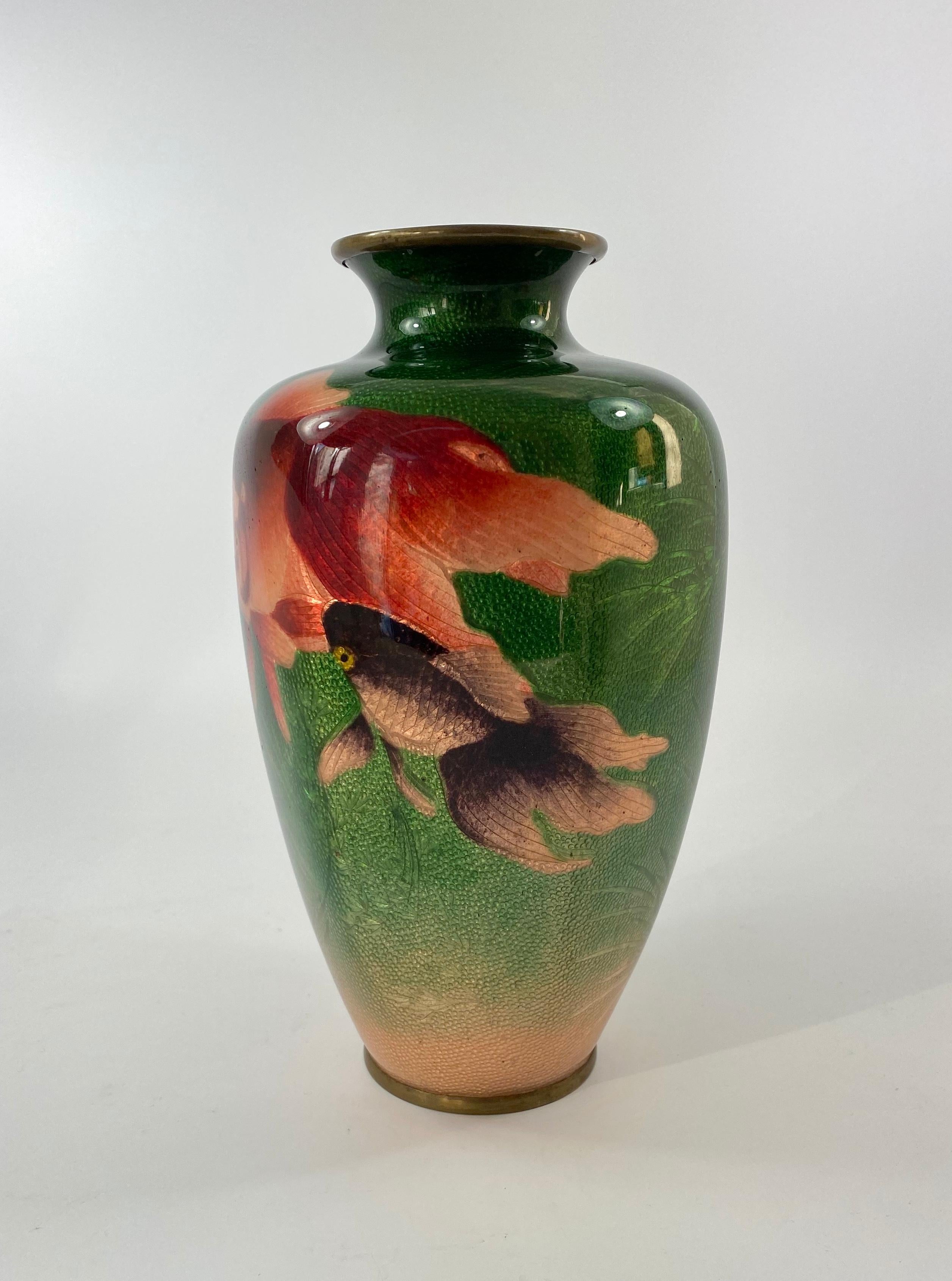 Japanese Ginbari Cloisonne Vase, Ota Toshiro, Meiji Period In Excellent Condition In Gargrave, North Yorkshire