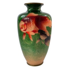 Japanese Ginbari Cloisonne Vase, Ota Toshiro, Meiji Period