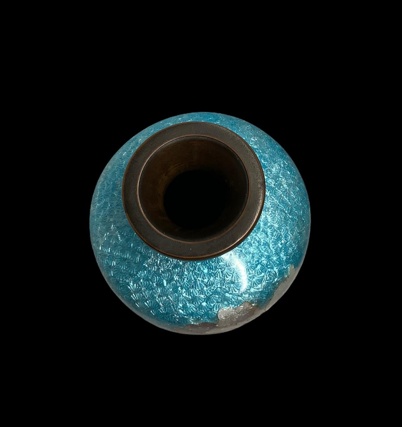 Japonisme Japanese Ginbari Style Cloisonné Foil Vase
