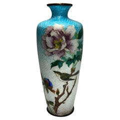 Japanese Ginbari Style Cloisonné Foil Vase