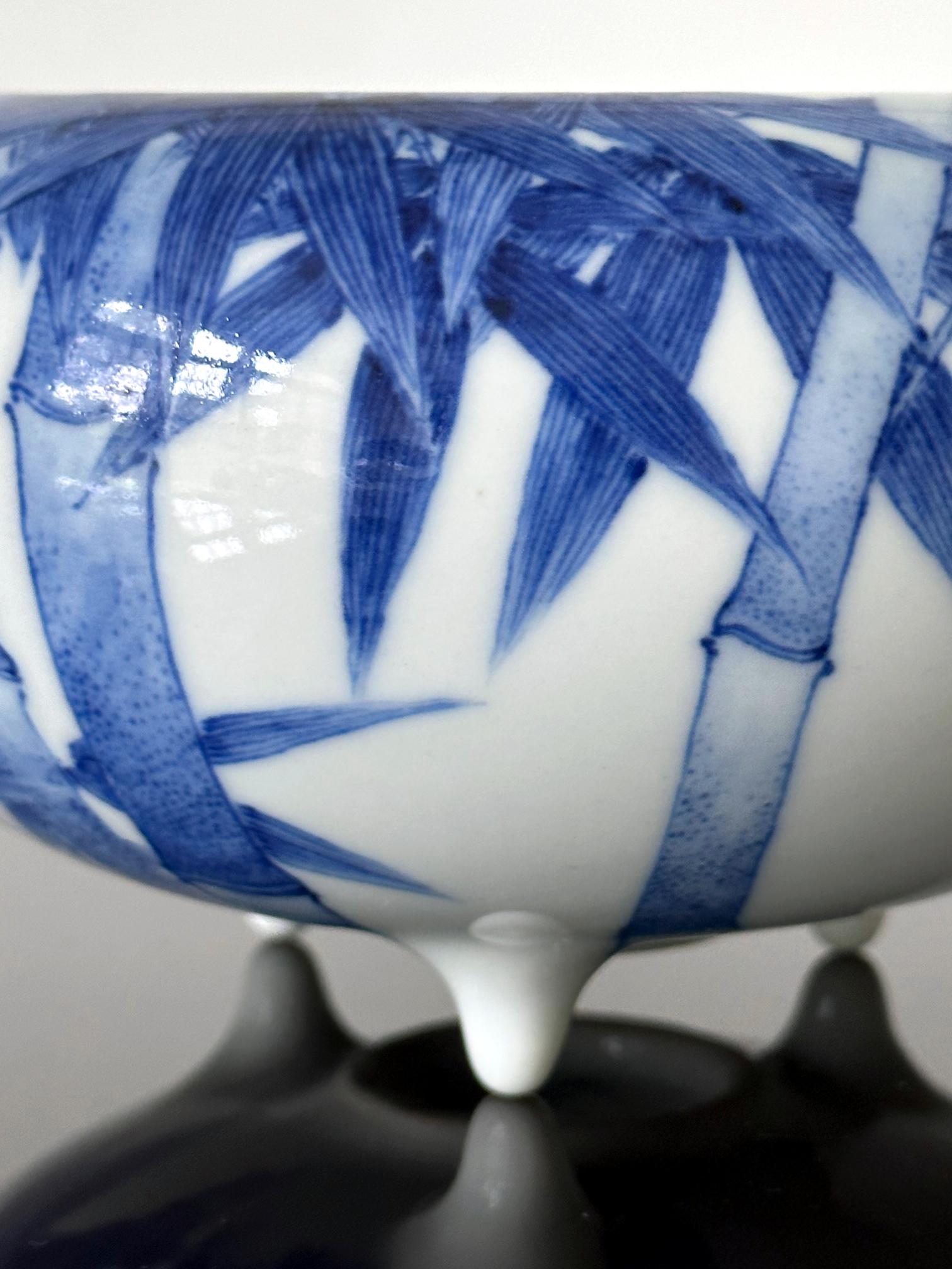 Japanische glasierte Keramikschale von Makuzu Kozan  im Angebot 5