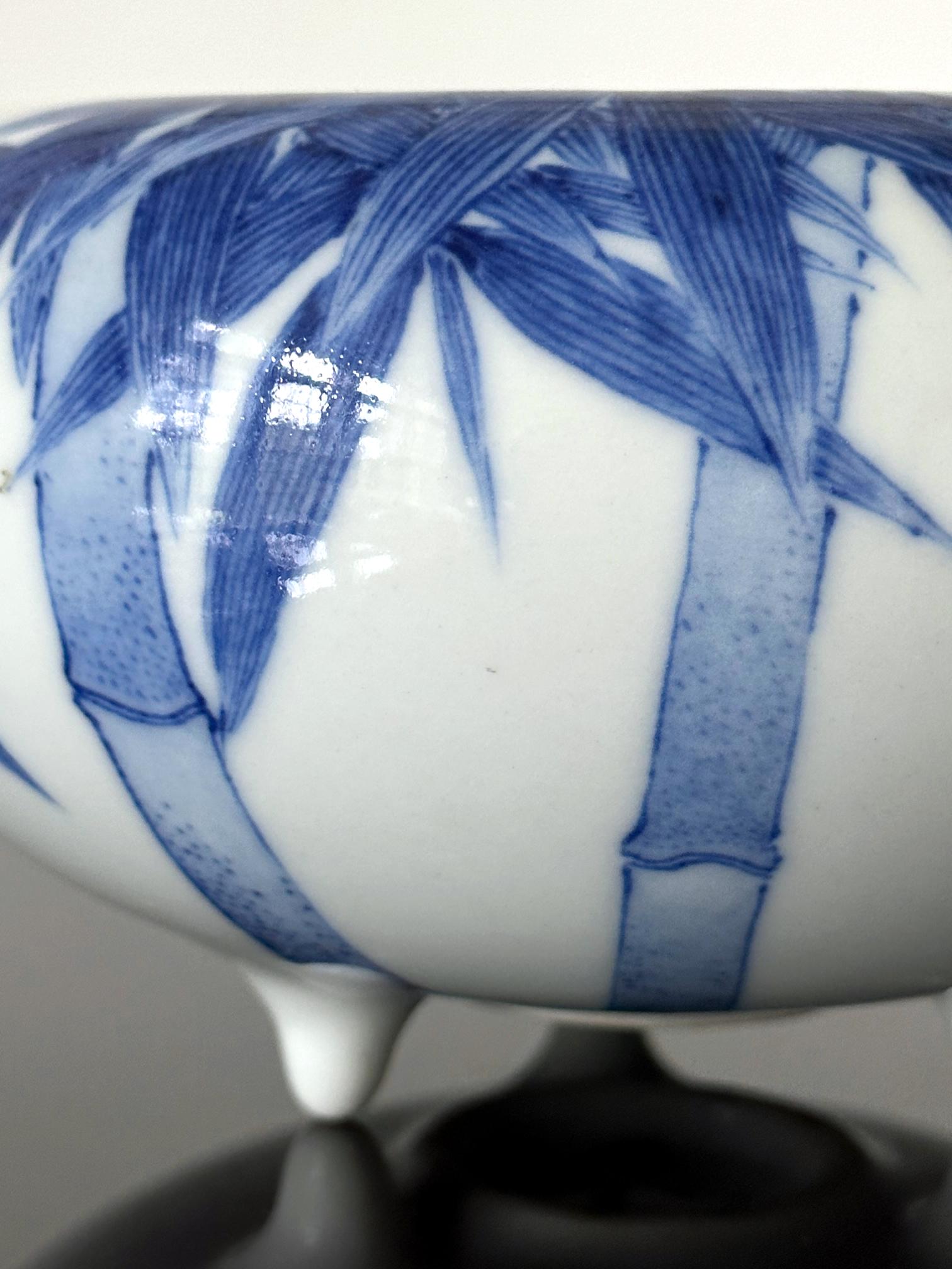 Japanese Glazed Ceramic Bowl by Makuzu Kozan  For Sale 8