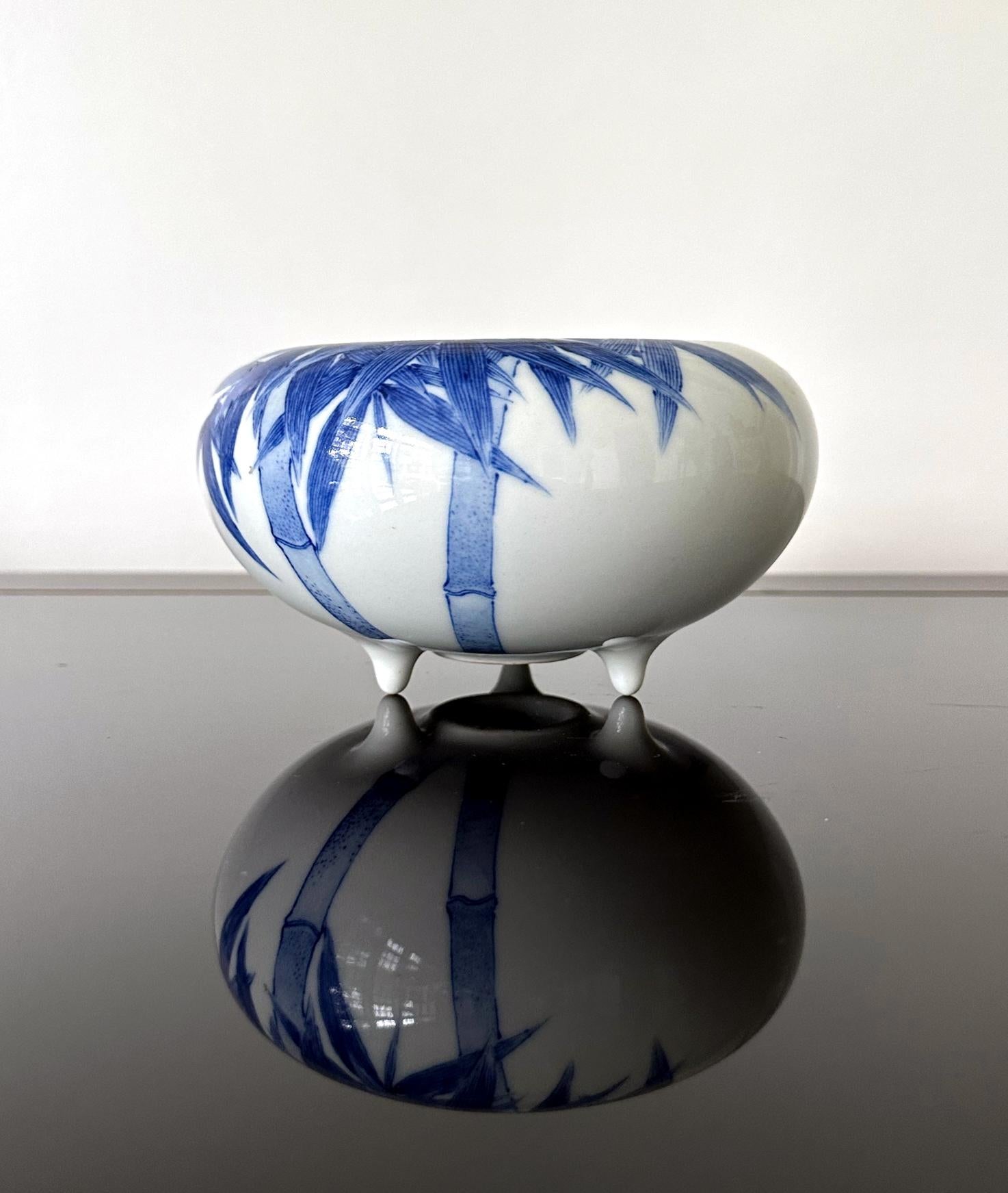 Japanische glasierte Keramikschale von Makuzu Kozan  (Glasiert) im Angebot
