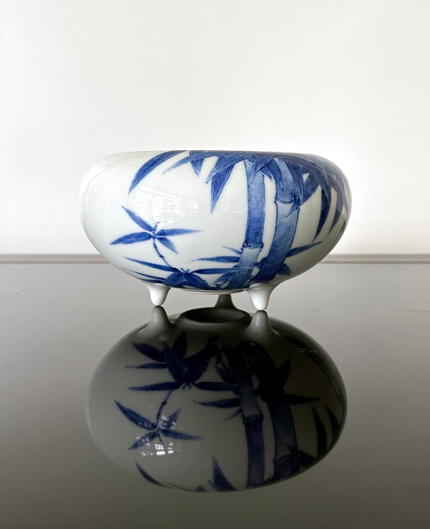 Japanese Glazed Ceramic Bowl by Makuzu Kozan For Sale 2