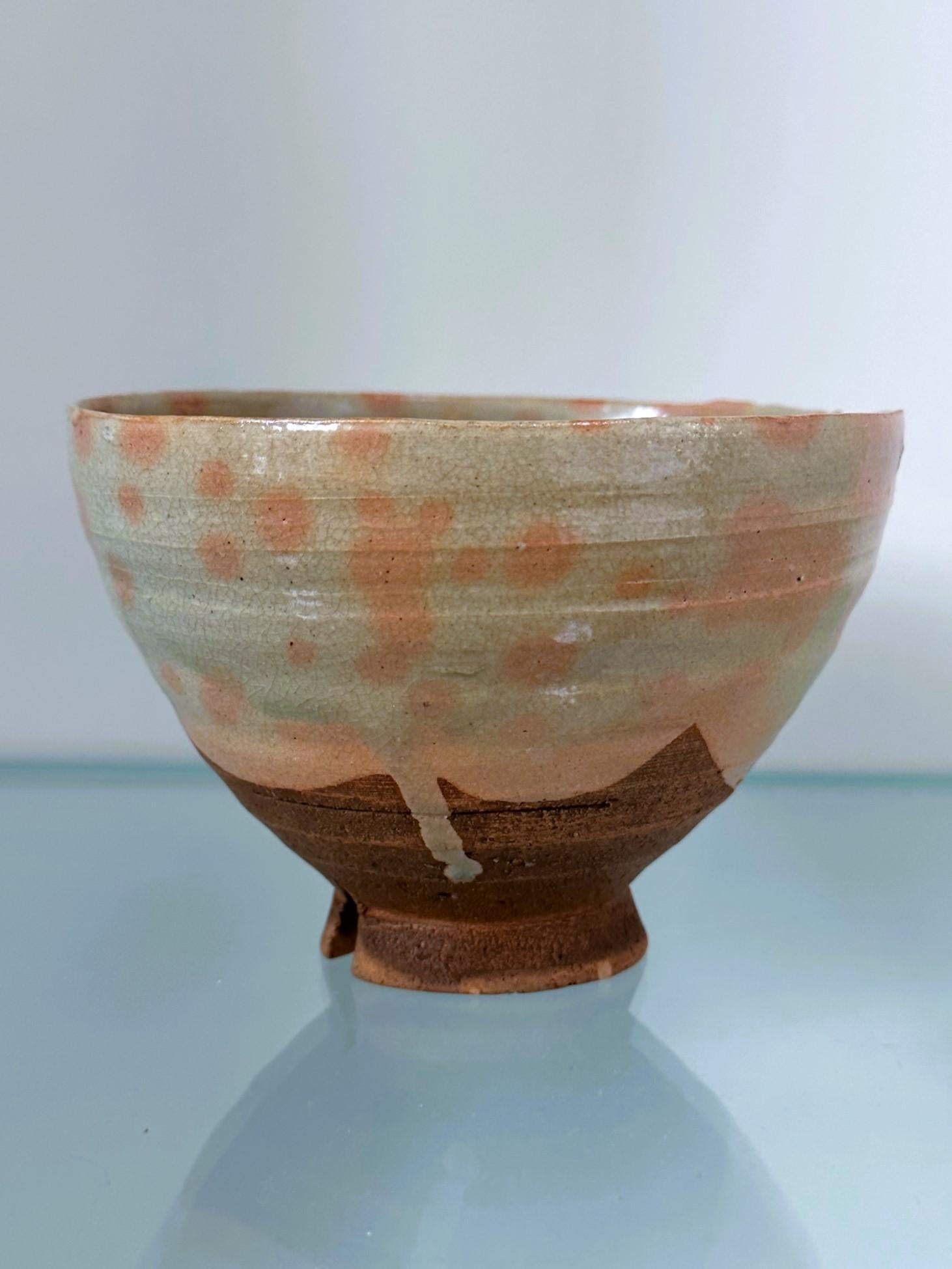 Meiji Japanese Glazed Ceramic Gohon Chawan Tea Bowl For Sale