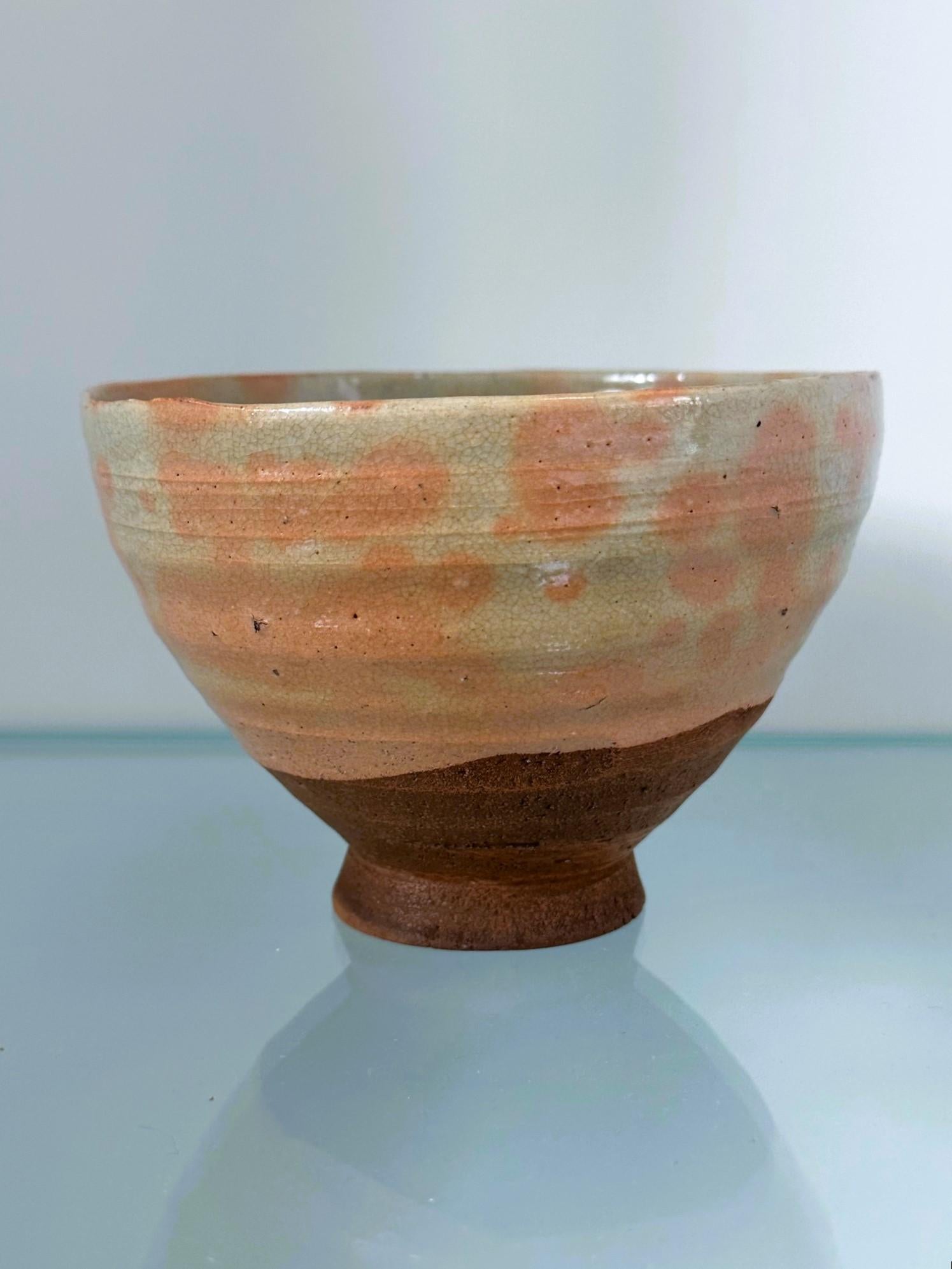 Japanese Glazed Ceramic Gohon Chawan Tea Bowl In Good Condition For Sale In Atlanta, GA